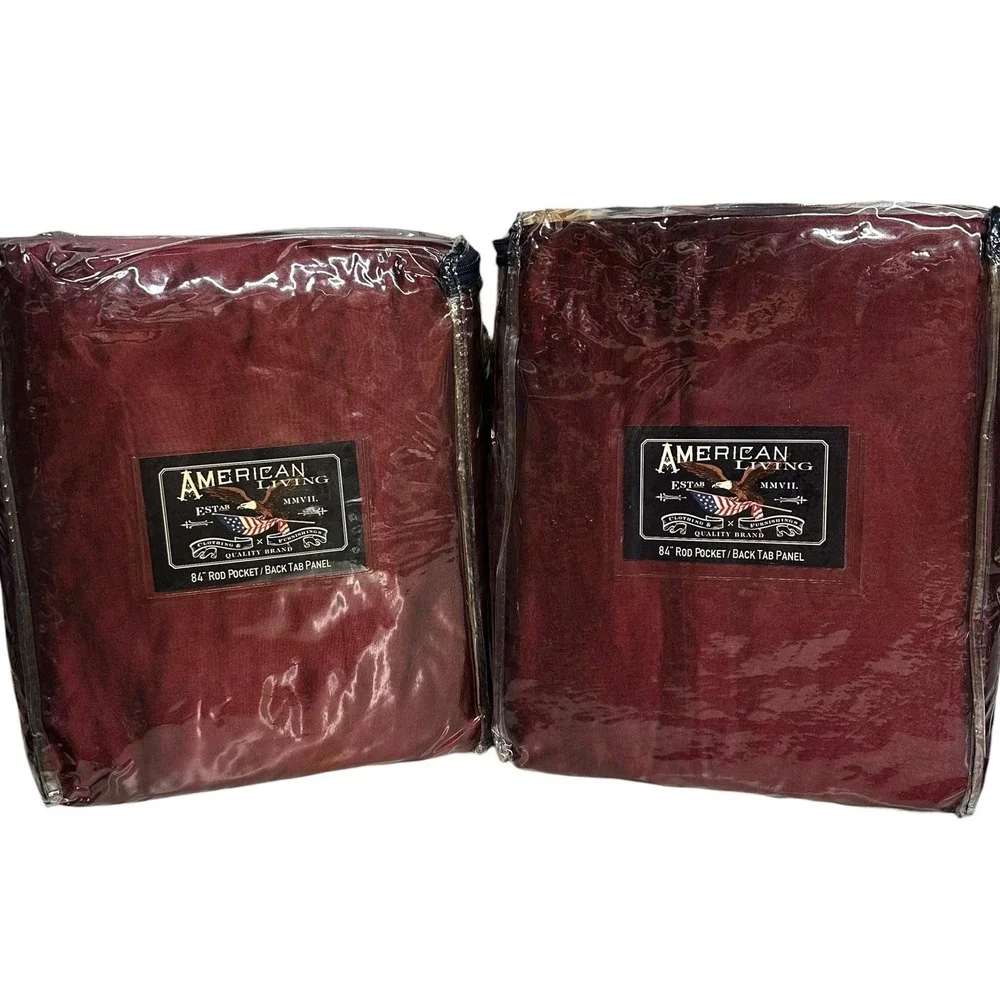 NEW American Living Rod Pocket Panel Burgundy Estate Taffeta Interlined‎ 54
